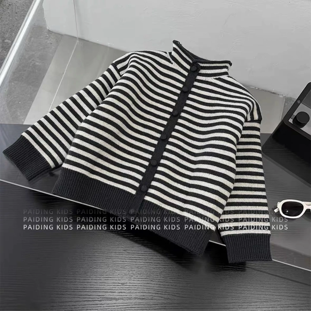 【不起球】韩国绒儿童毛衣一体绒冬季韩系半高领时尚男女童针织衫潮