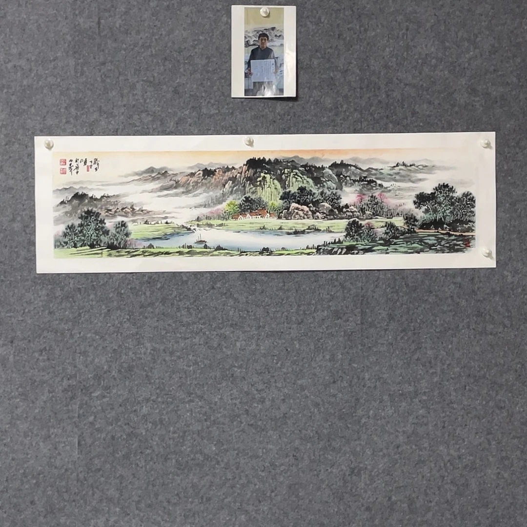 国画四尺对开画芯 捡漏