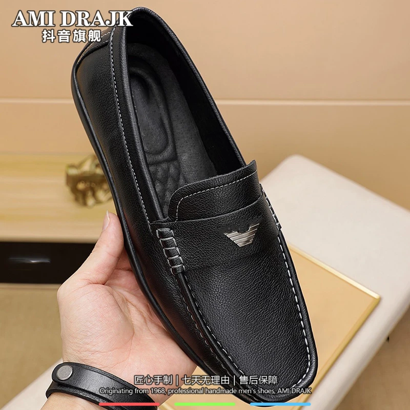 AMI DRAJK秋冬男春秋季新品低跟套脚金属扣旅游度假休闲小皮鞋一