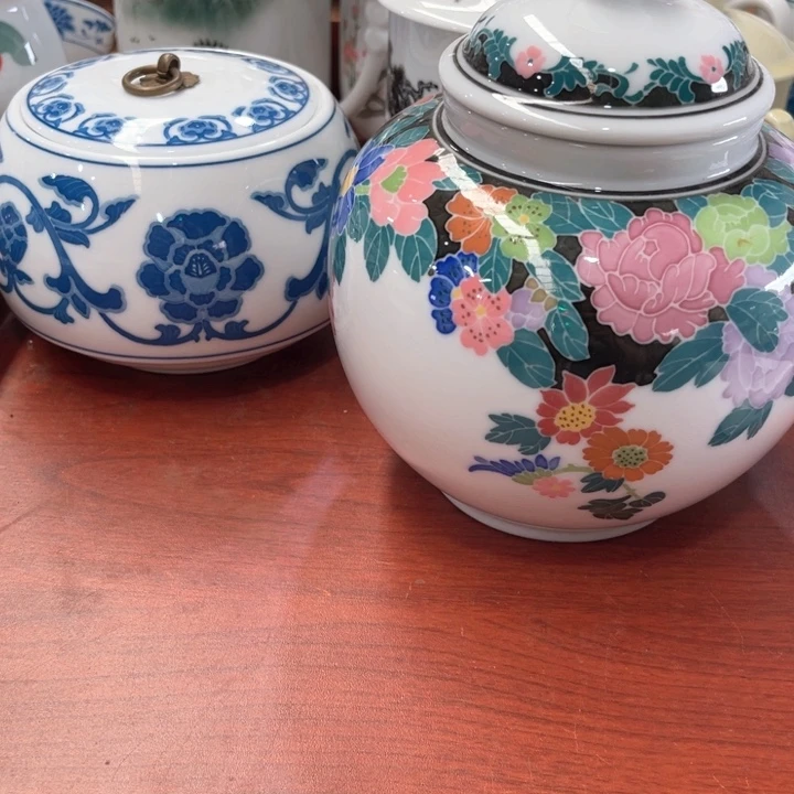 醴陵高温两个茶叶缸一****师