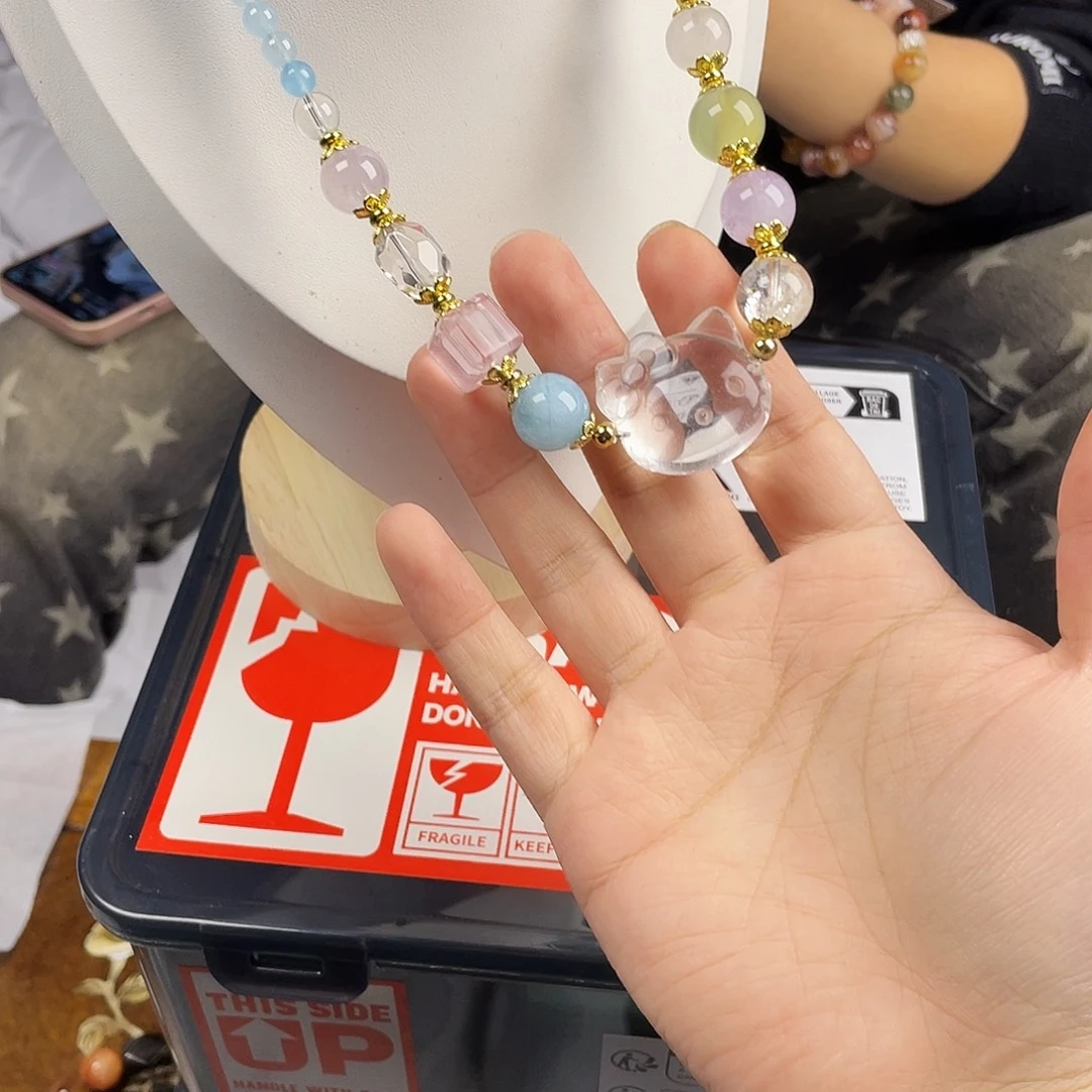 黄晶银S925镀金镶嵌手串