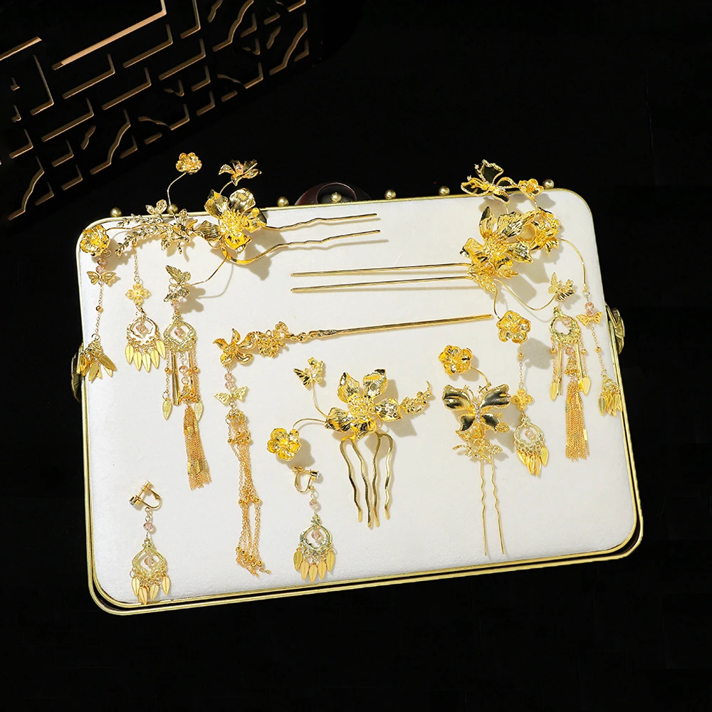 HZ1232赫拉新娘复古气质金色新娘高端饰品