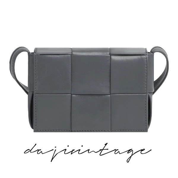 大吉中古/bv石墨灰mini六格豆腐斜挎包