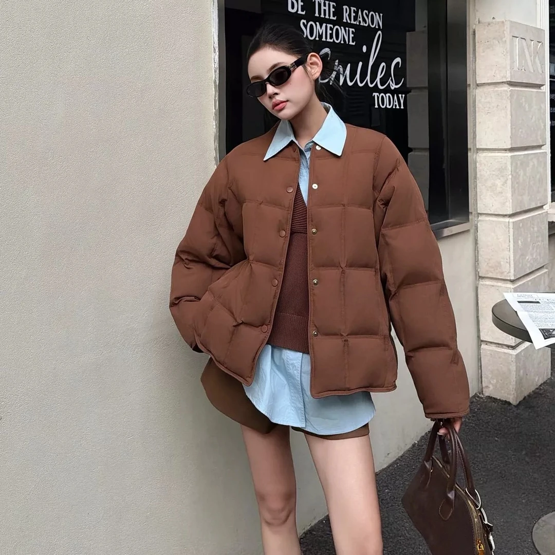 【艺菲专属】新款90白鸭绒常规宽松型短款保暖短外套2F623