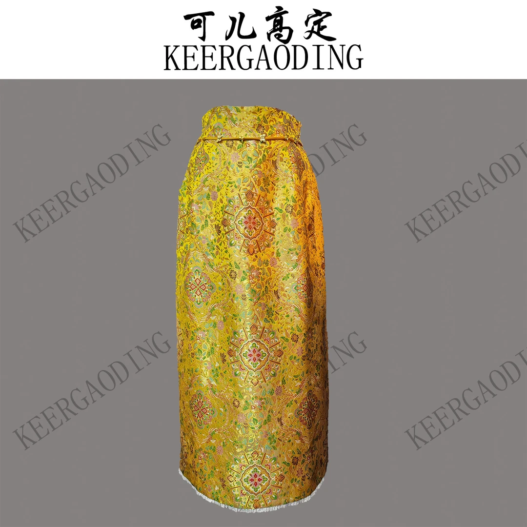 【可儿•高定】非遗宋锦“金色彩鳞宝相花”高端新中式半裙BB-25366-1