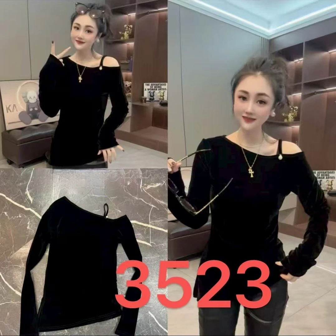 251.欧货丝绒显瘦大衫3523款