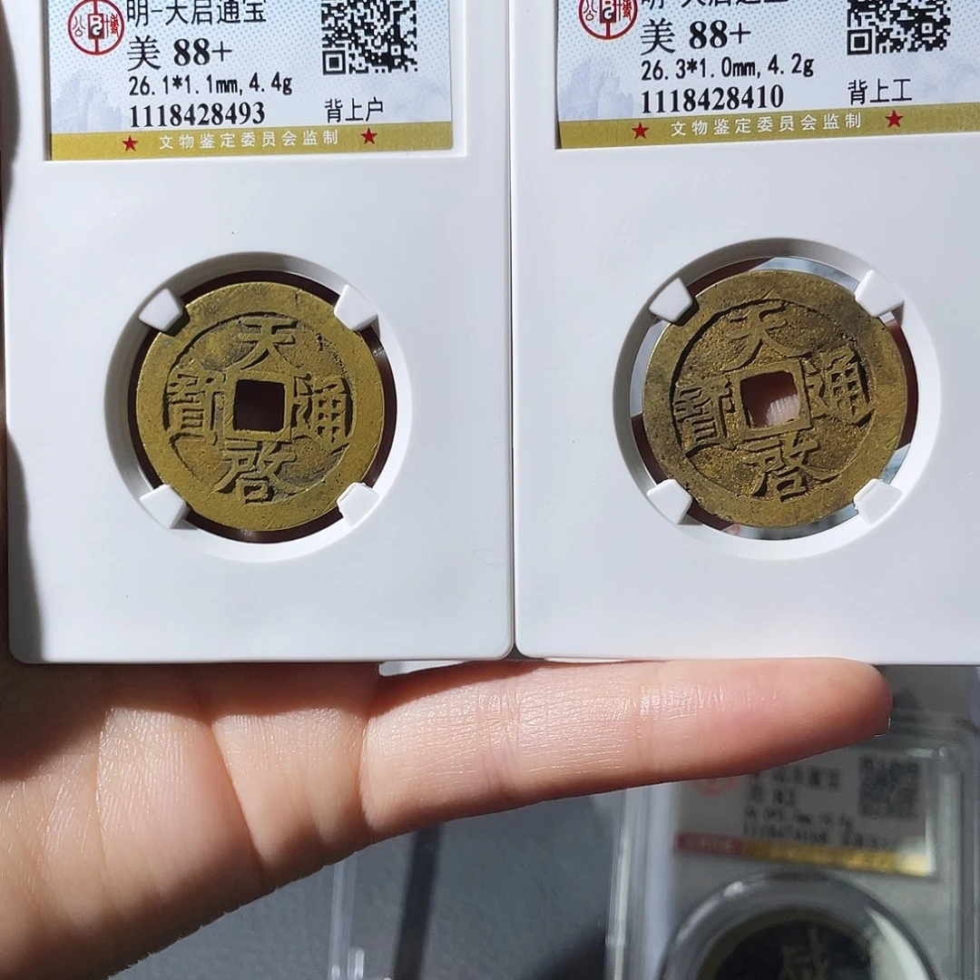 铜小莲，天启工户一对，8493 8410