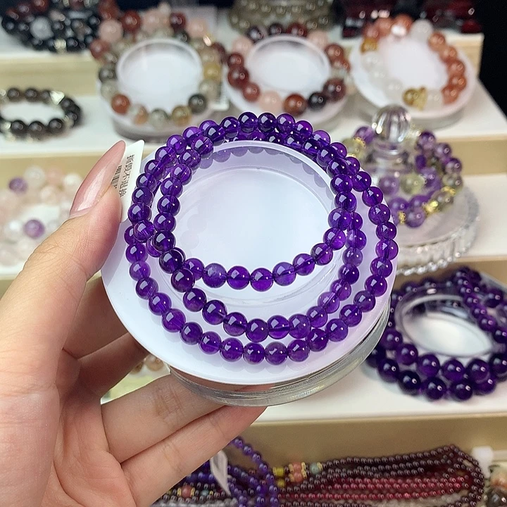 水晶手链未镶嵌乌拉圭全净体卡6三圈