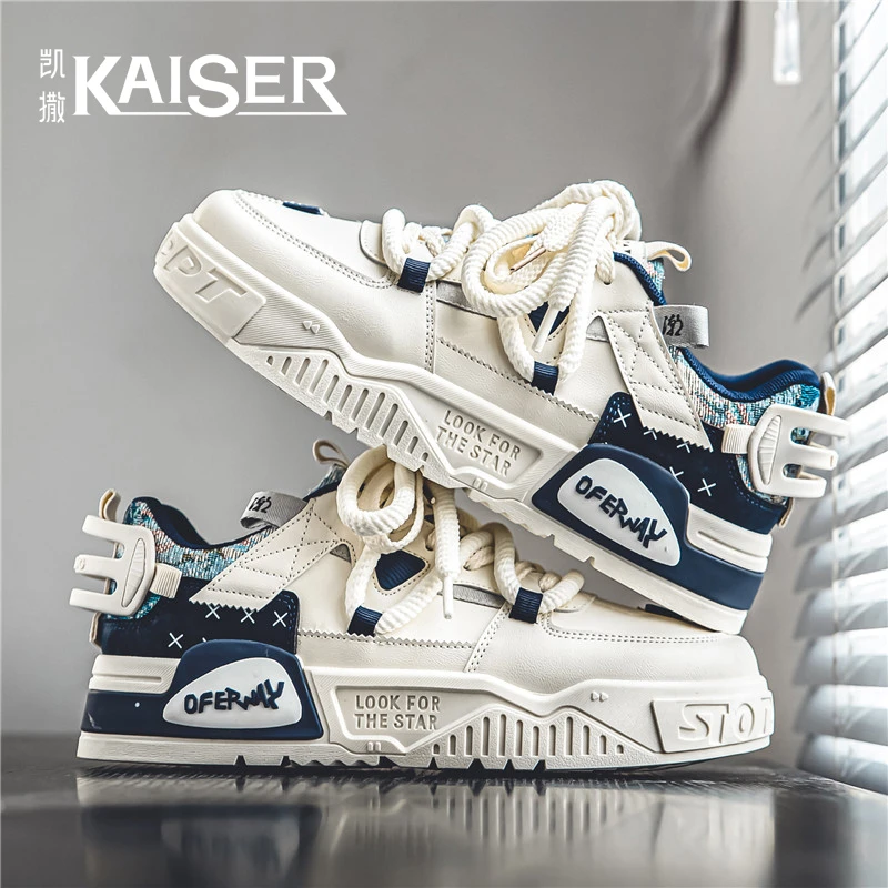KAISER/凯撒·男鞋冬季潮流百搭休闲板鞋子男款轻便低帮运动小白鞋