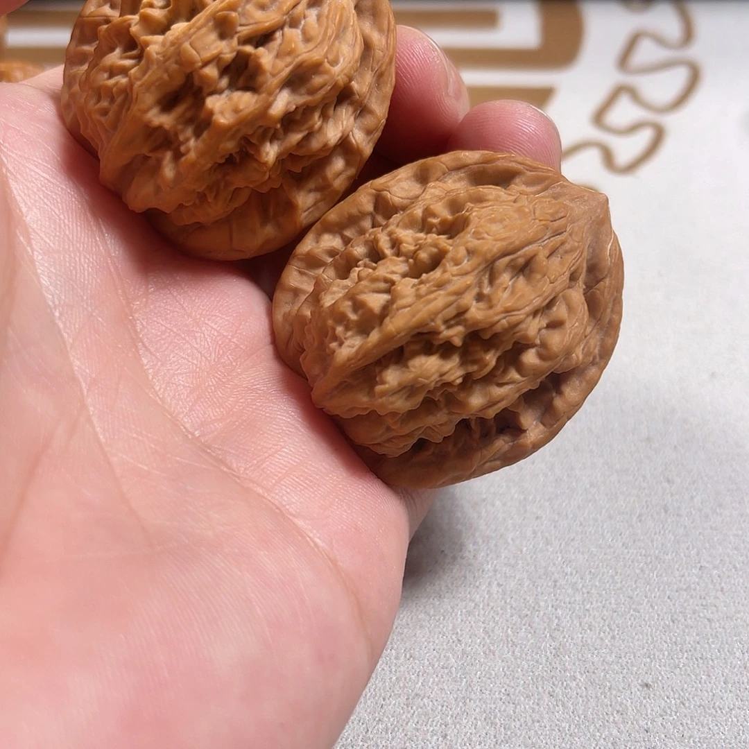 三***金文玩核桃吊坠虎头