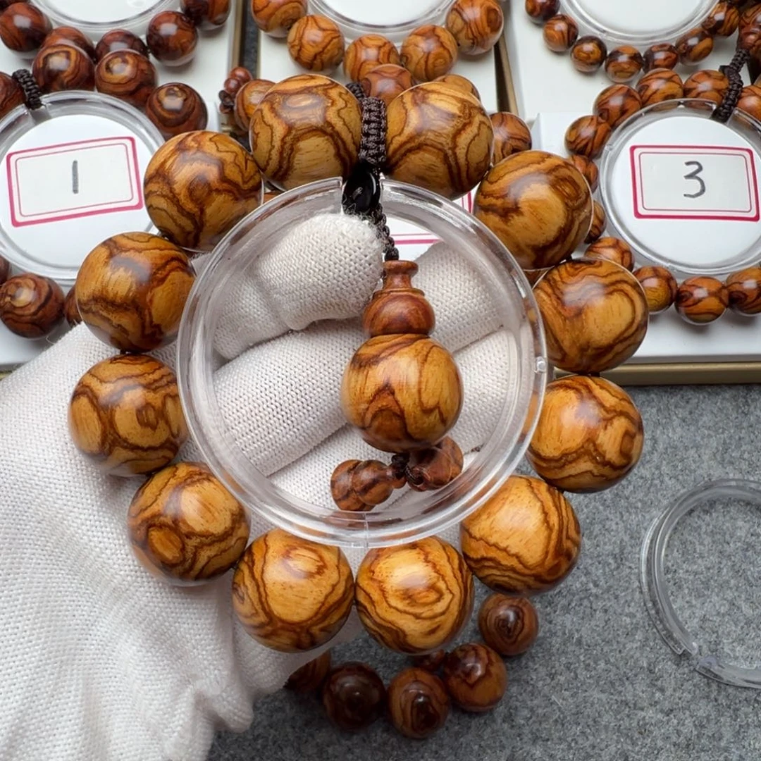 龍****黄花梨/降香黄檀手串/手链2.0黄金底精品对眼鬼脸手串