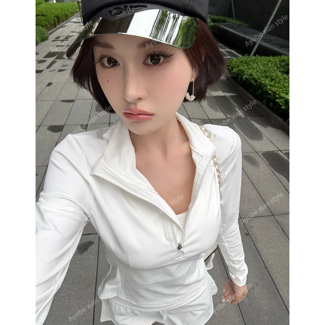 【Ayobe】生椰戚风~修身纯欲减龄辣妹舒适运动风裙裤收腰显瘦套装