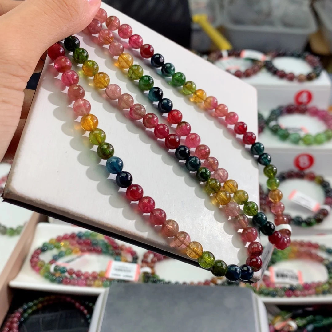 未镶嵌碧玺手链        6mm。