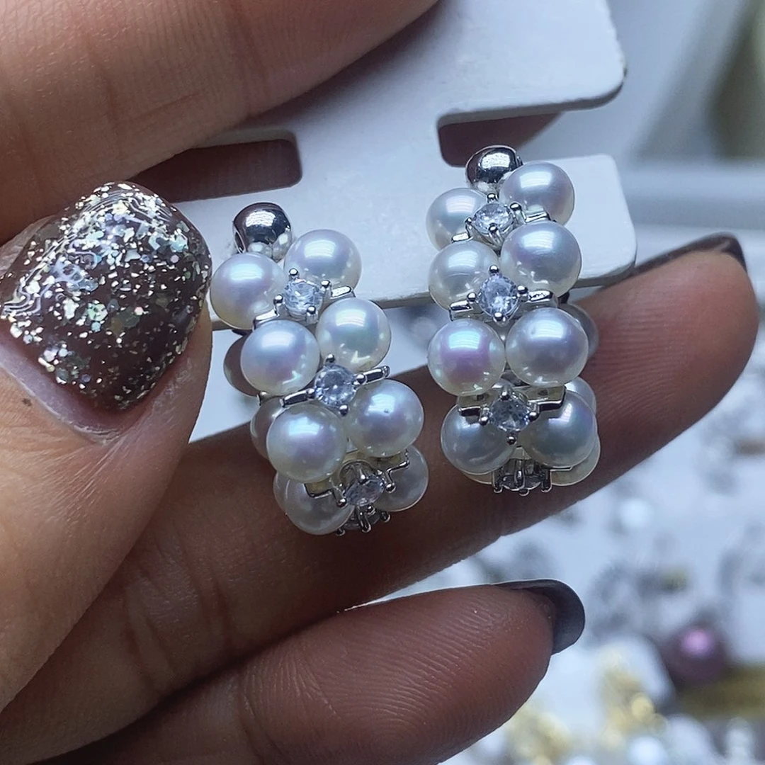 未镶嵌耳钉淡水珍珠