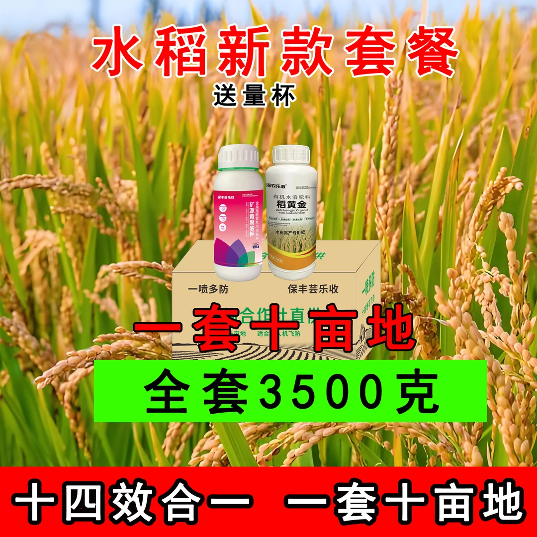 水稻专用叶面肥稻黄金含矿源黄腐酸科学配比提质增产芸乐收10亩