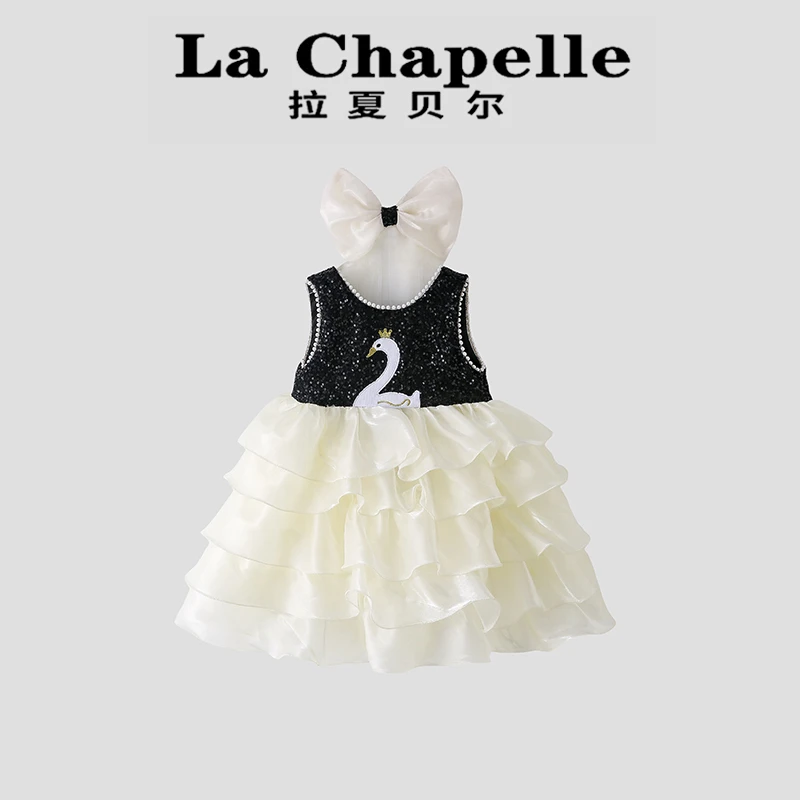 La Chapelle【拉夏贝尔】夏季新款公主风天鹅蓬蓬连衣裙LD1618