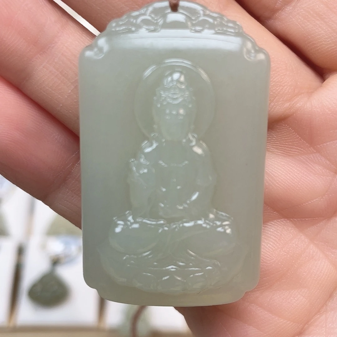 和田玉未镶嵌颈饰悦***月