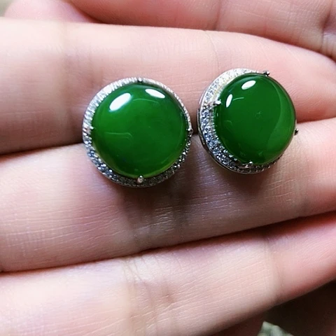 和田玉银S925镶嵌戒指