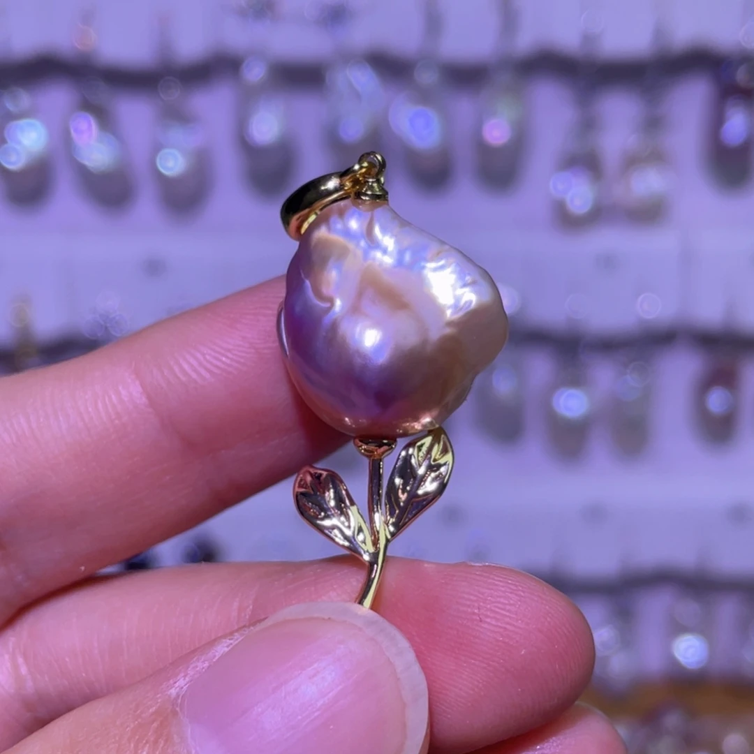 ****洋天然淡水珍珠吊坠淡水珍珠银S925镶嵌