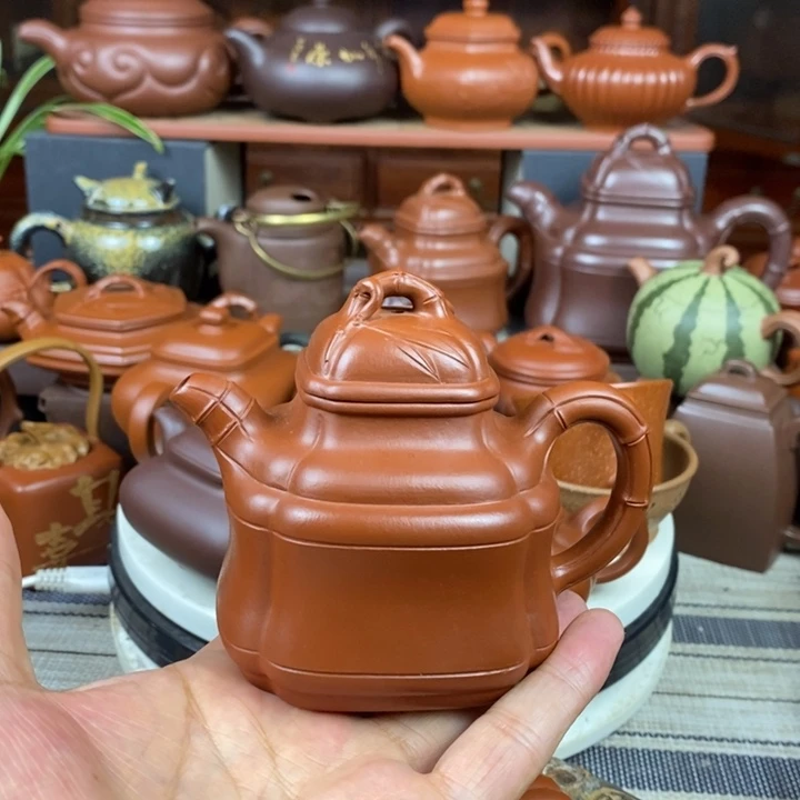 茶壶紫砂竹鼎200-260cc原矿赵庄朱泥双十一特价