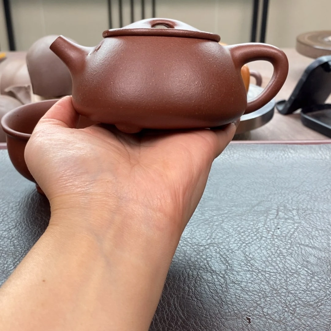 茶壶紫砂底槽清景舟石瓢260cc全手➕底槽清杯子