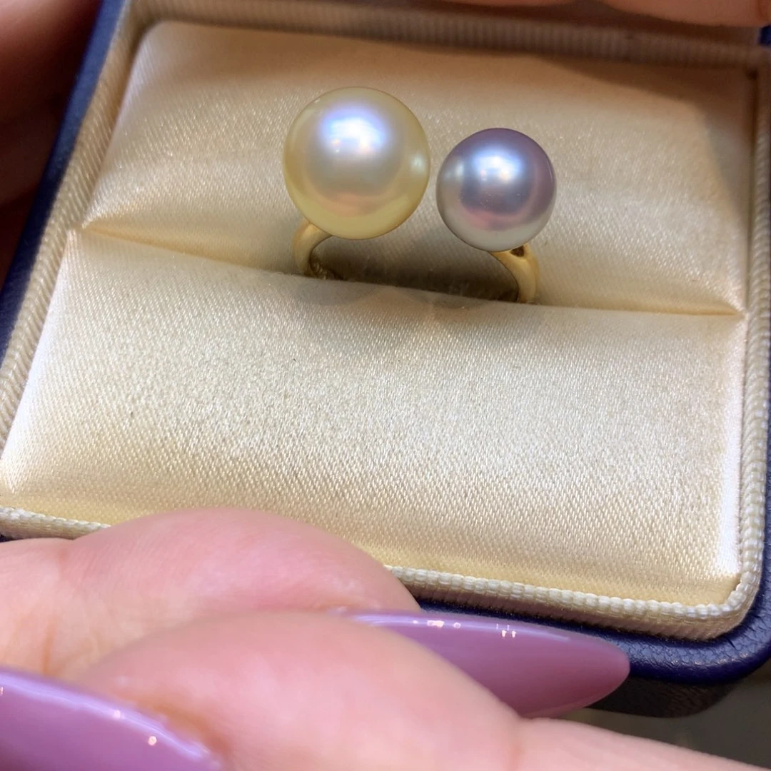 银S925镶嵌戒指海水珍珠