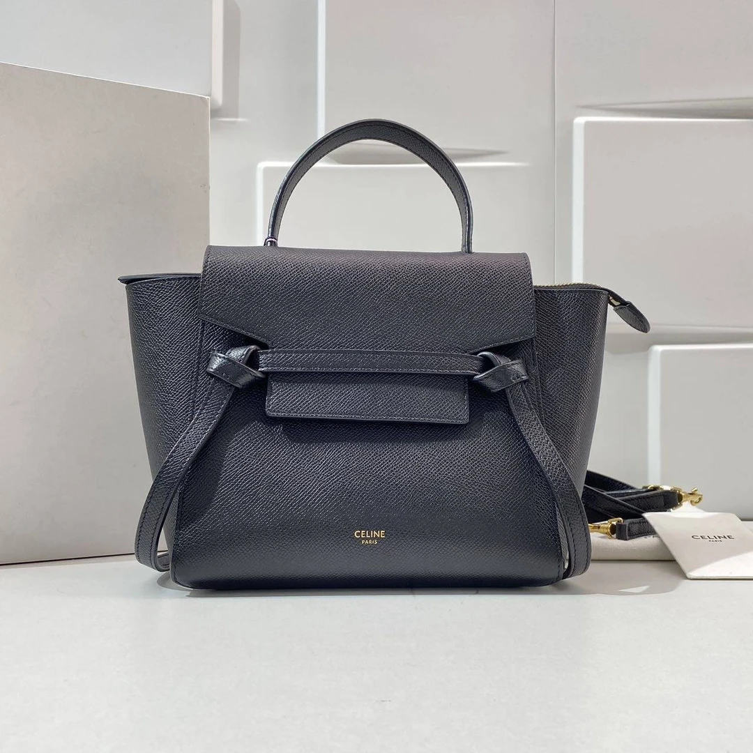 95新 Celine/思琳 赛琳黑色鲶鱼单肩包 THHZ2408