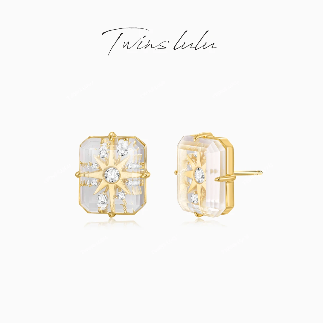 TWINS LULU【启明星】新年款 镀K金 高级轻奢风几何耳环TSL10528