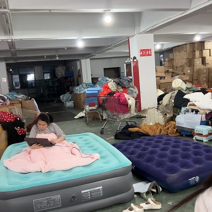 厚款充气床垫150*200*45 浅蓝色发两个气泵