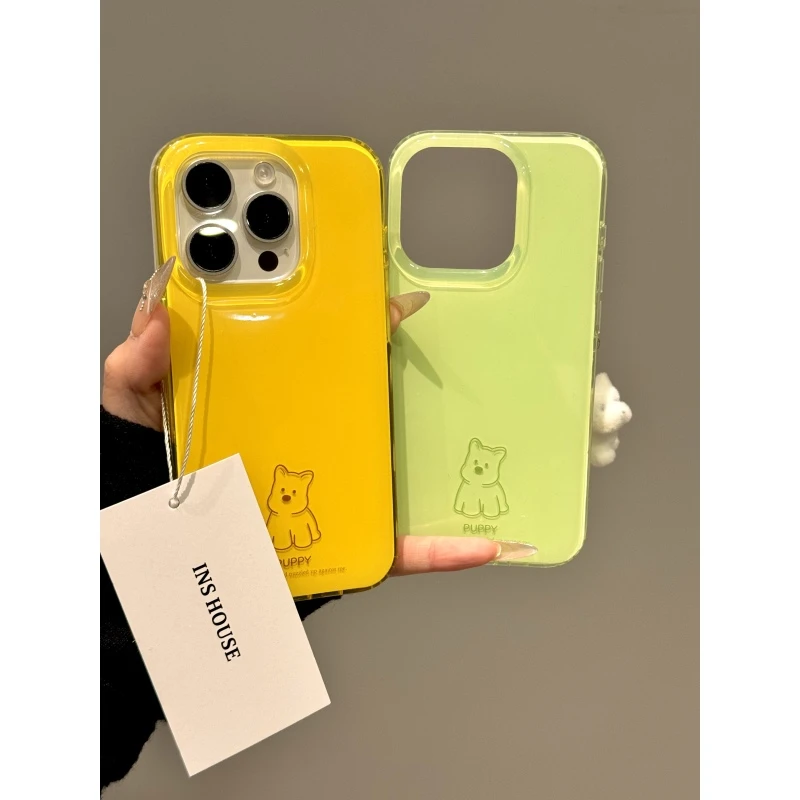 ins风简约英文线条小狗iphone17proma手机壳苹果16pro新款14pro13