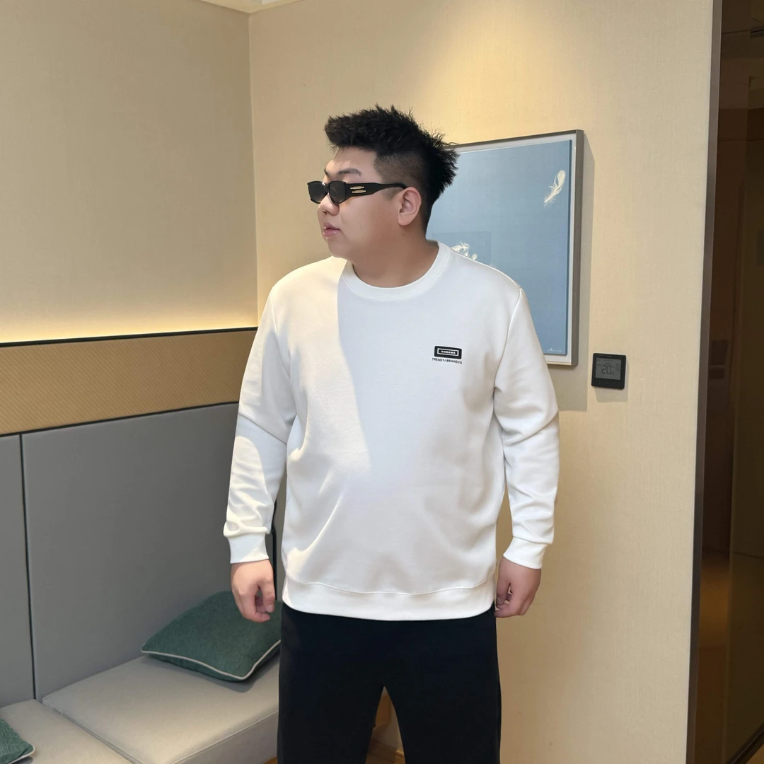 大码男装 秋季简约 百搭 胸标卫衣72695