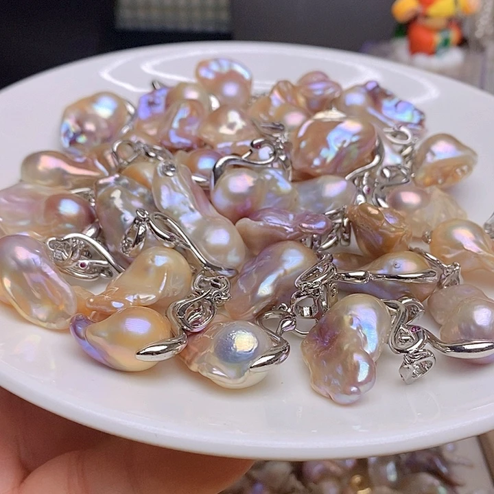 淡水珍珠银S925镶嵌颈饰631