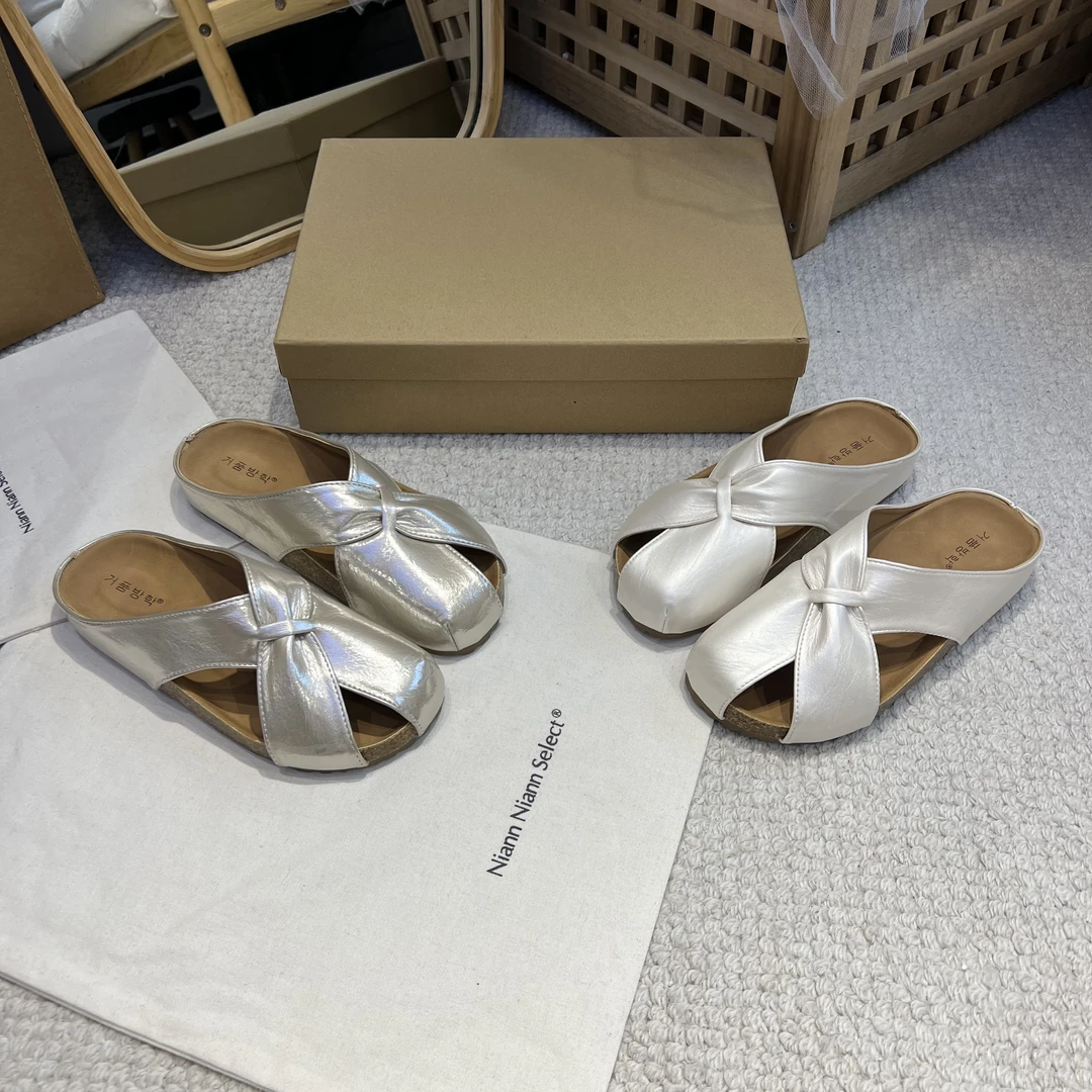 韩版软底包头半拖交叉编织镂空一脚蹬夏季外穿防滑凉拖女鞋