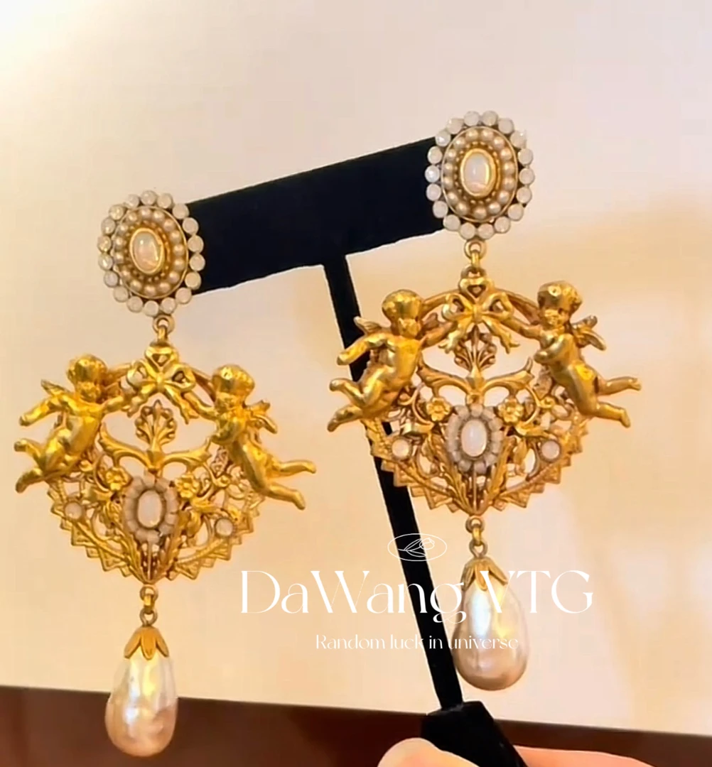 铜合金莫桑石耳饰 AL天使系列巴洛克耳夹