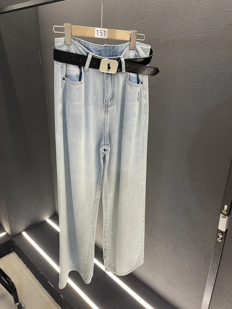 151 长裤阔腿裤极简风夏季高腰牛仔裤阔腿裤子Y3K新中式