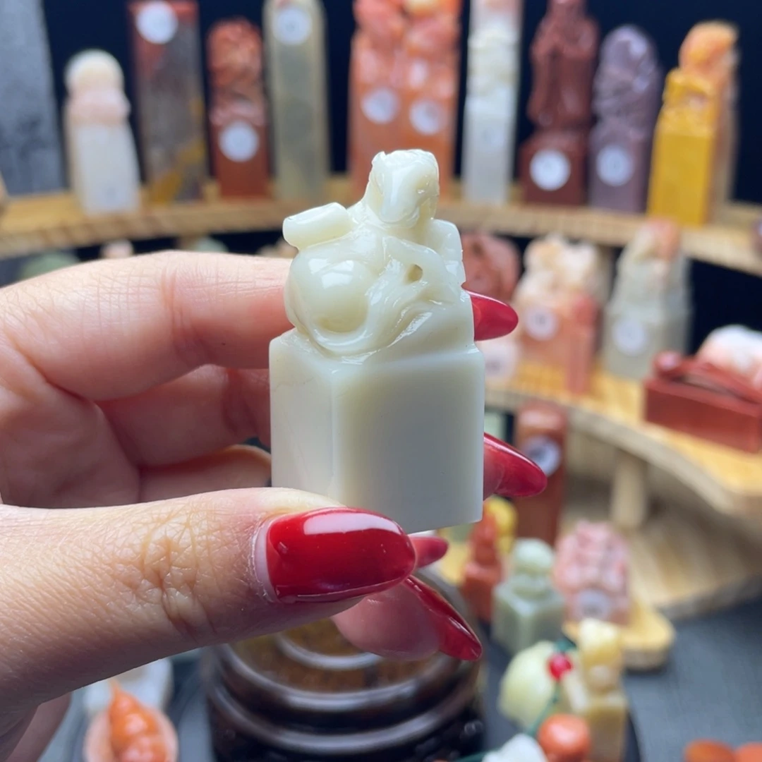 印石寿山石马上来财