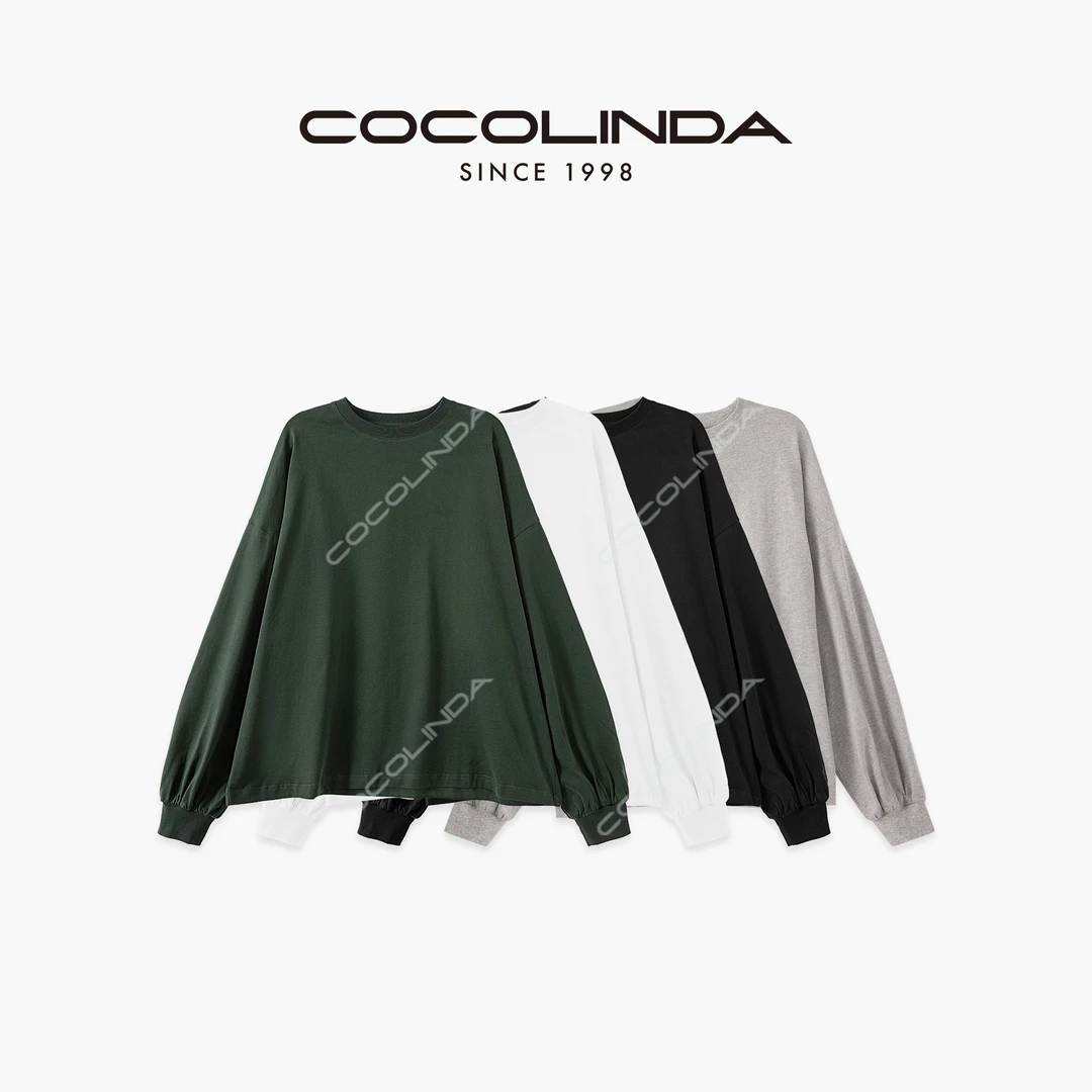 COCOLINDA | 100棉 灯笼袖340g慵懒松弛薄卫衣T2910