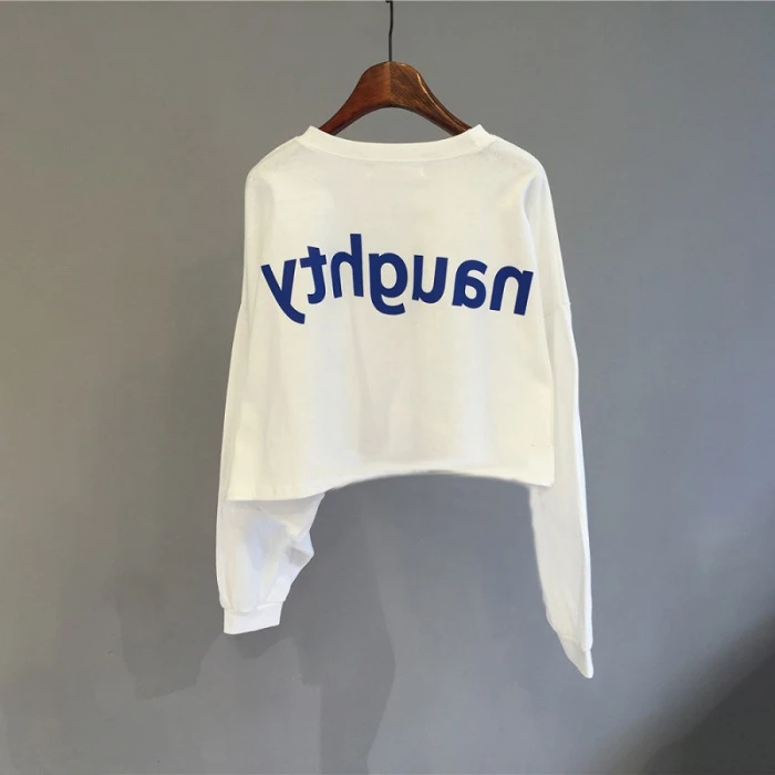 韩系风格女学生秋季宽松圆领短款百搭显瘦薄款时尚潮流卫衣女款外