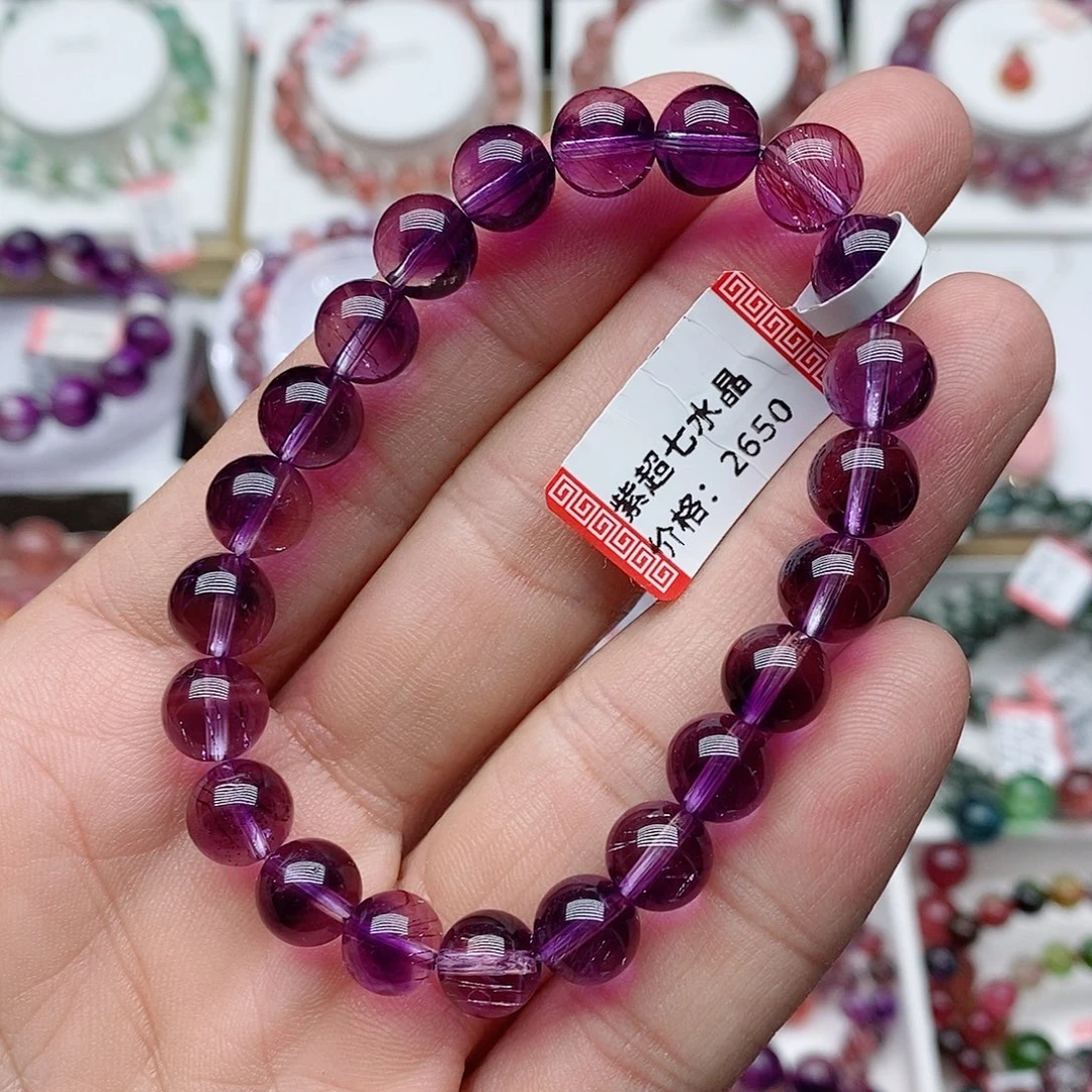 粉***1水晶手链未镶嵌水晶单圈手链未镶嵌