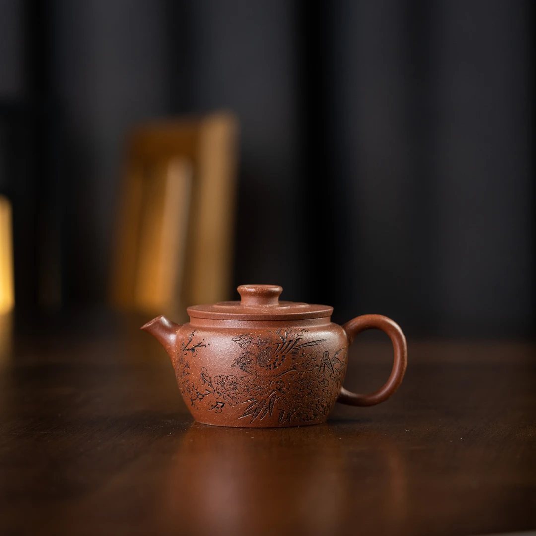 海棠汉瓦 （清韵）降坡泥 140cc 家用紫砂壶tt1