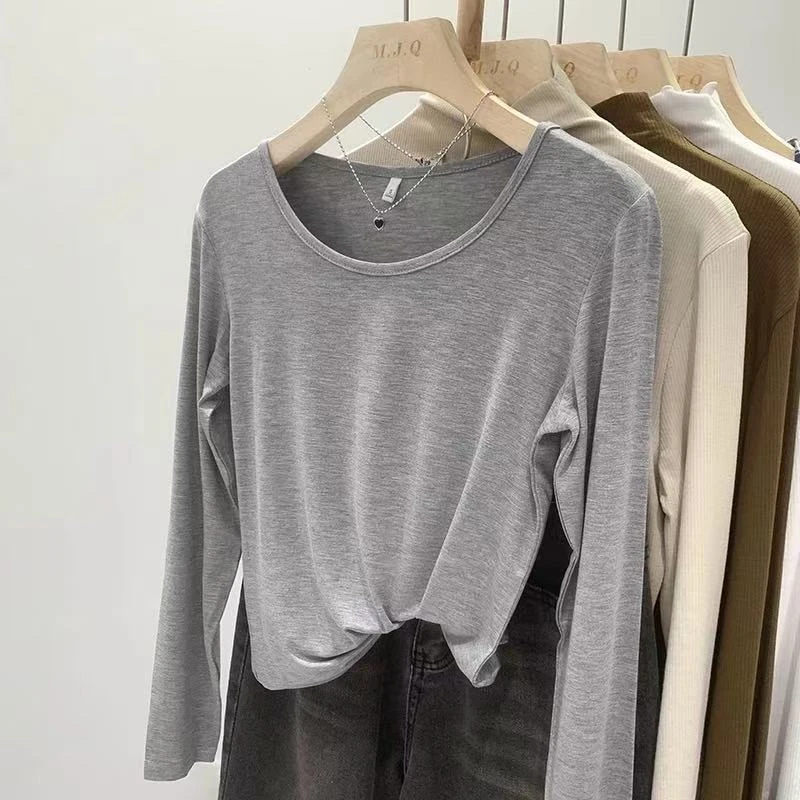 春季上新~时尚简约纯色亲肤棉设计款针织衫 S9819