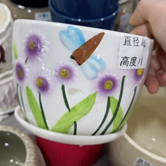 多绿植陶瓷花盆9.9包邮，有孔