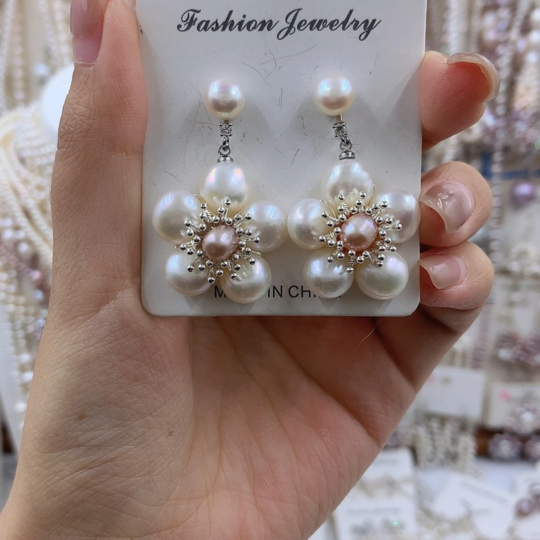 项链银S925镶嵌淡水珍珠