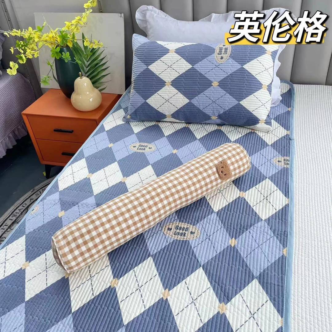 【学生宿舍床盖】纯棉加厚透气高温砂洗可机洗床单单人床盖三件套