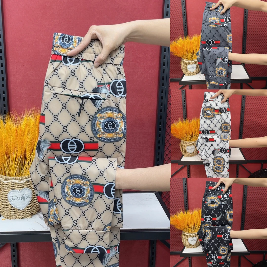 53夏季新款男士提花弹力百搭休闲束脚裤