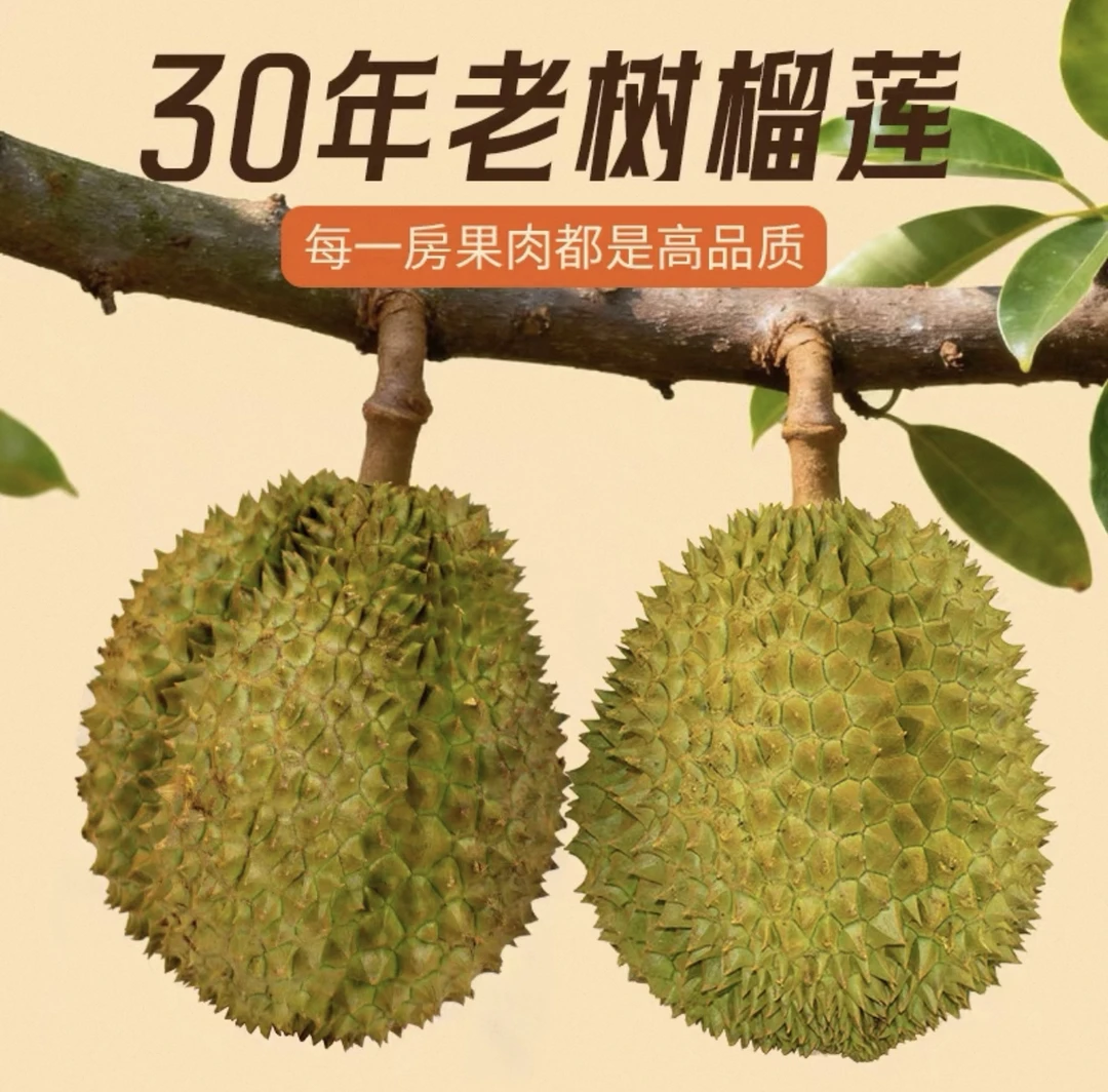 【新疆包邮】泰国金枕榴莲肉树熟液氮冷冻锁鲜软糯香甜榴莲冰淇淋