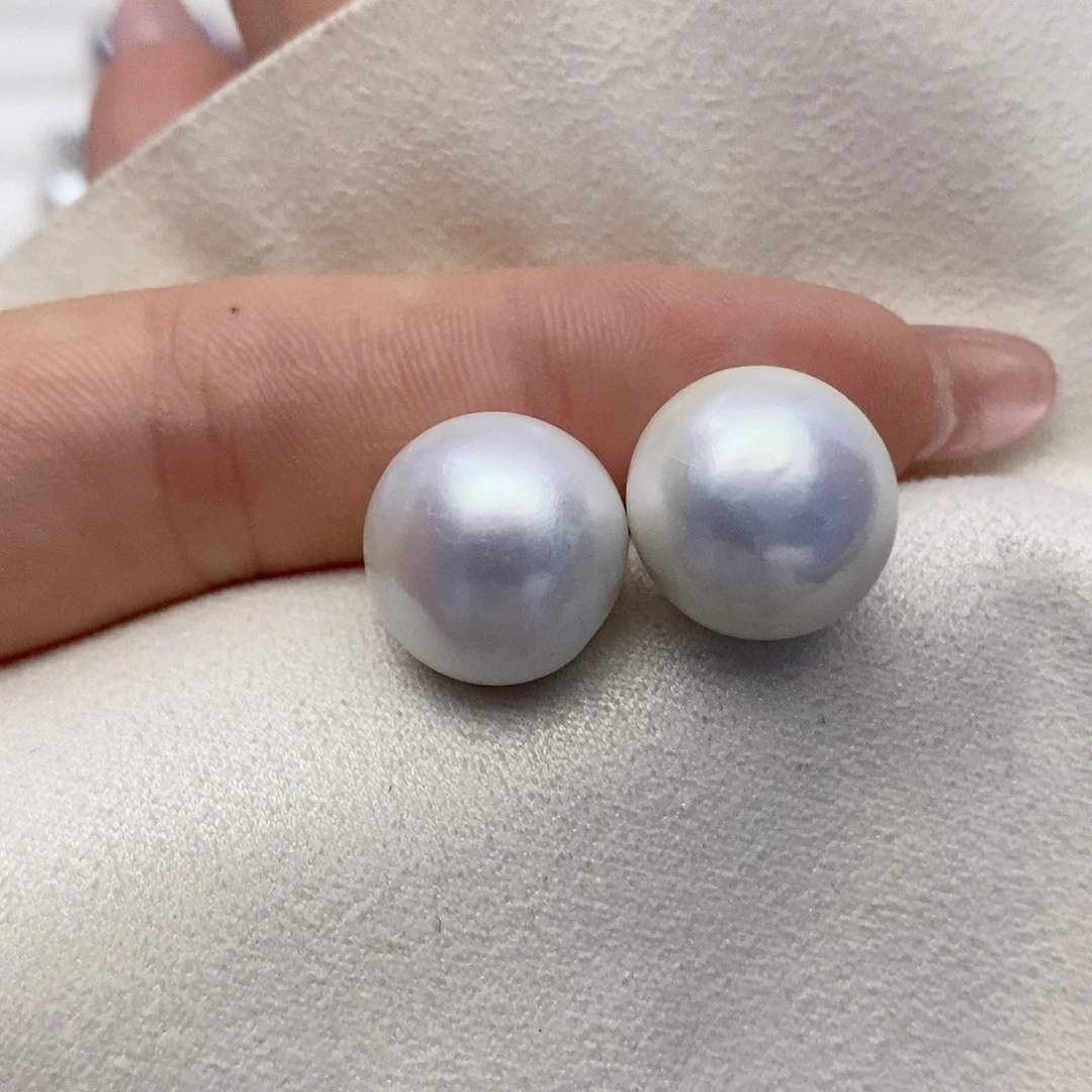 【闪购商品】淡水珍珠耳饰银S925镶嵌14-15mm