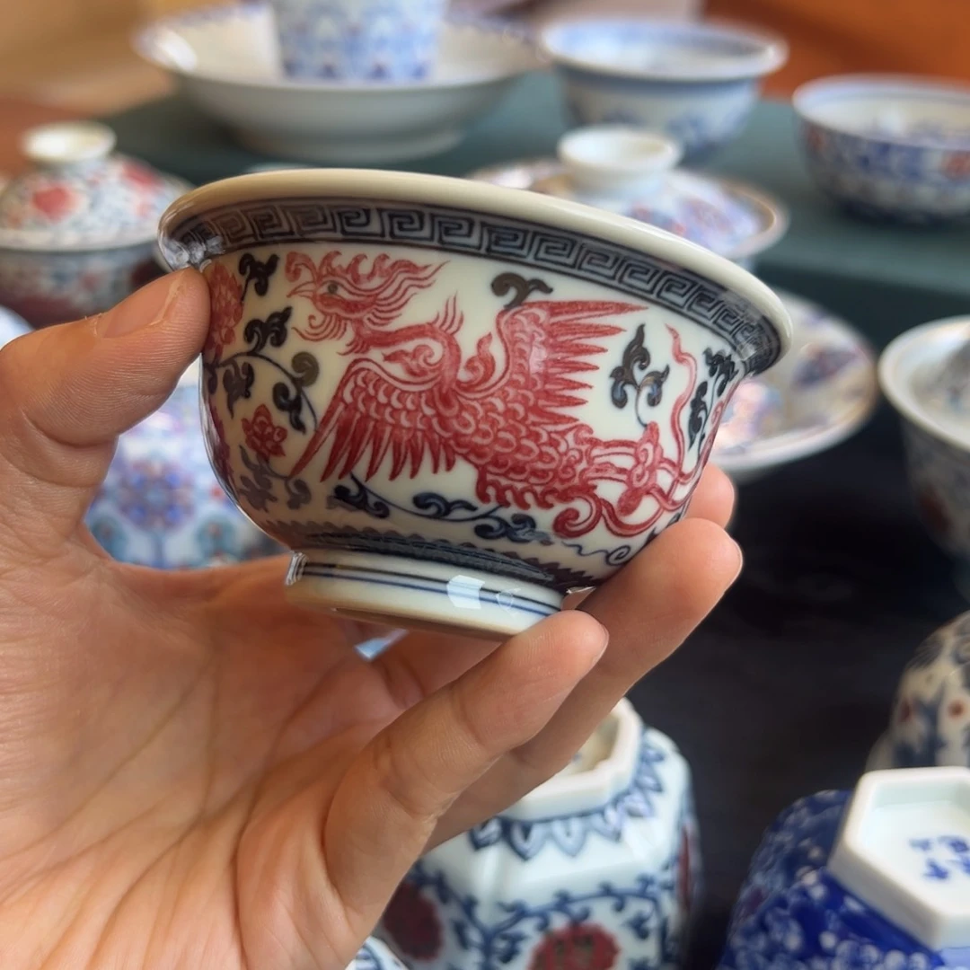正绎堂釉里红双凤中号