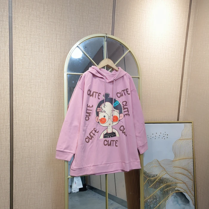 YJ138孕妇粉色卫衣M90-120L130XXL150