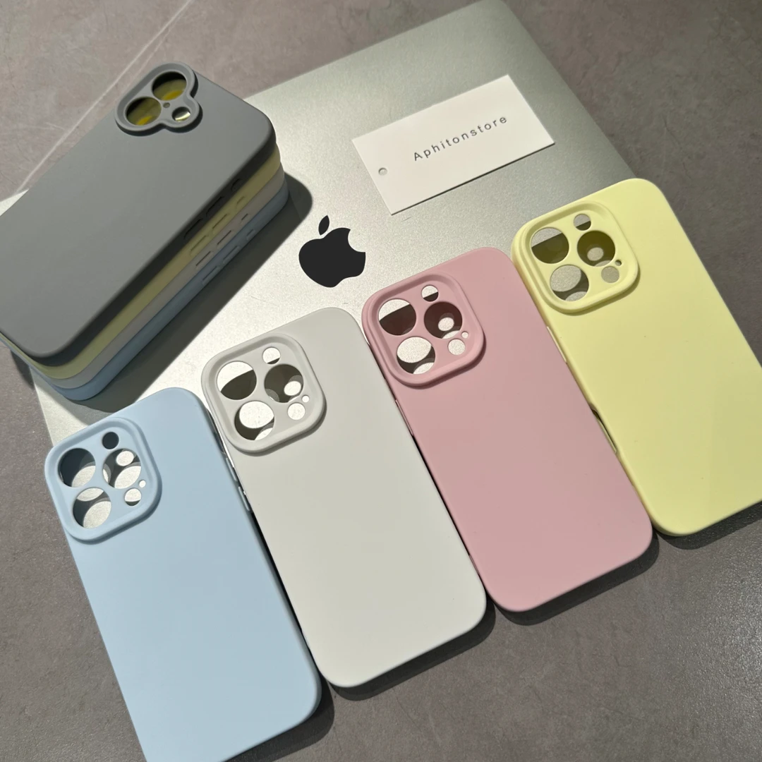 GGBond简约防摔适用苹果16仿液态15pro手机壳iPhone14精孔13/12软